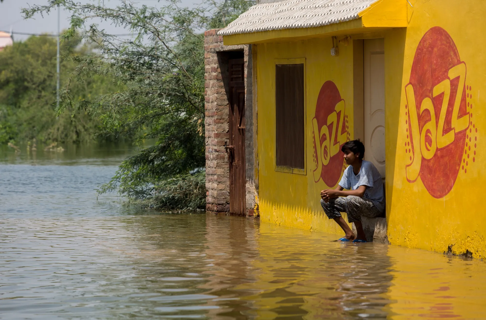 A flooded house near the Indus River in&nbsp;Sindh, Pakistan, on&nbsp;Sep. 9, 2022.&nbsp;