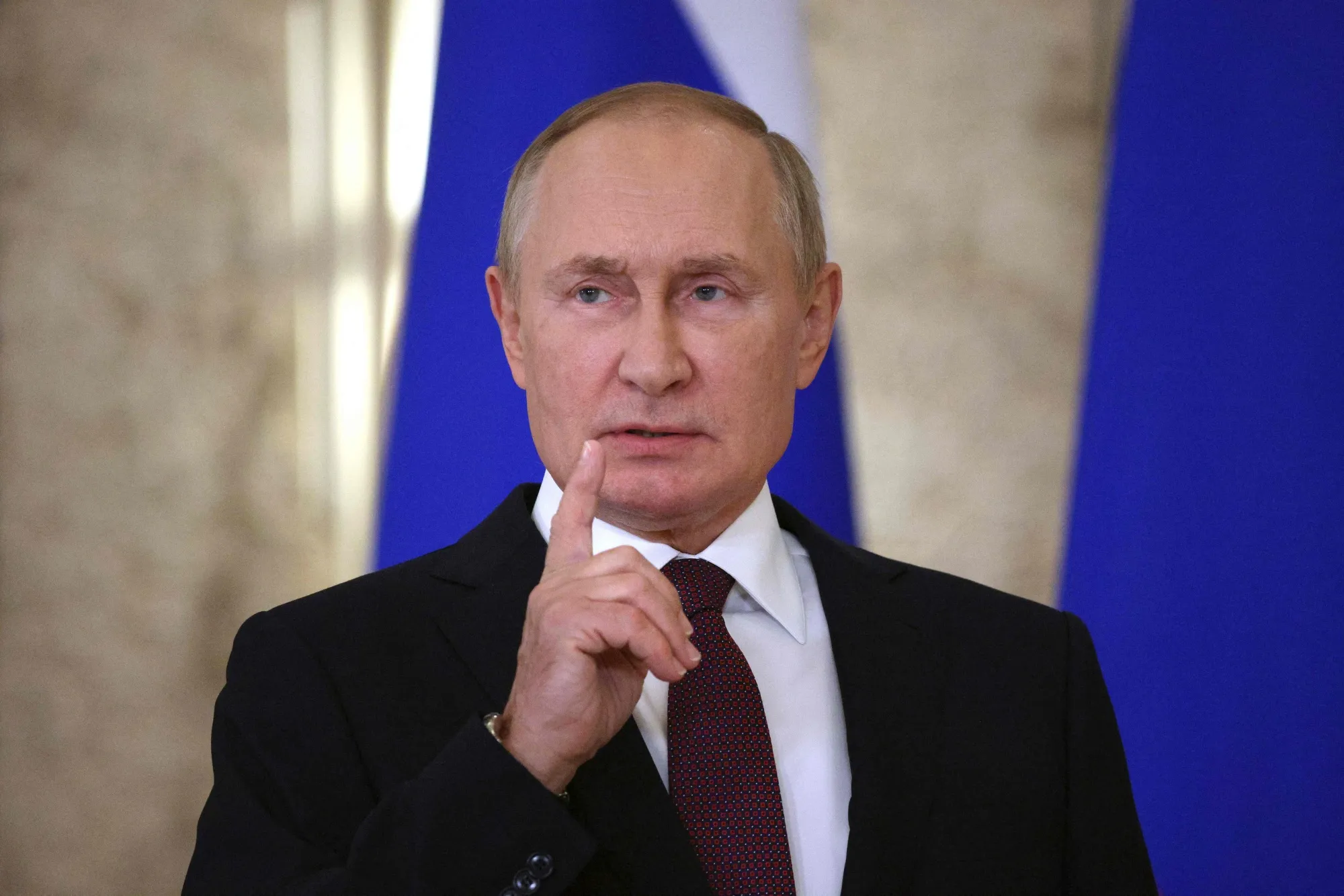 Vladimir Putin at the SCO leaders' summit in Samarkand on Sept.&nbsp;16.