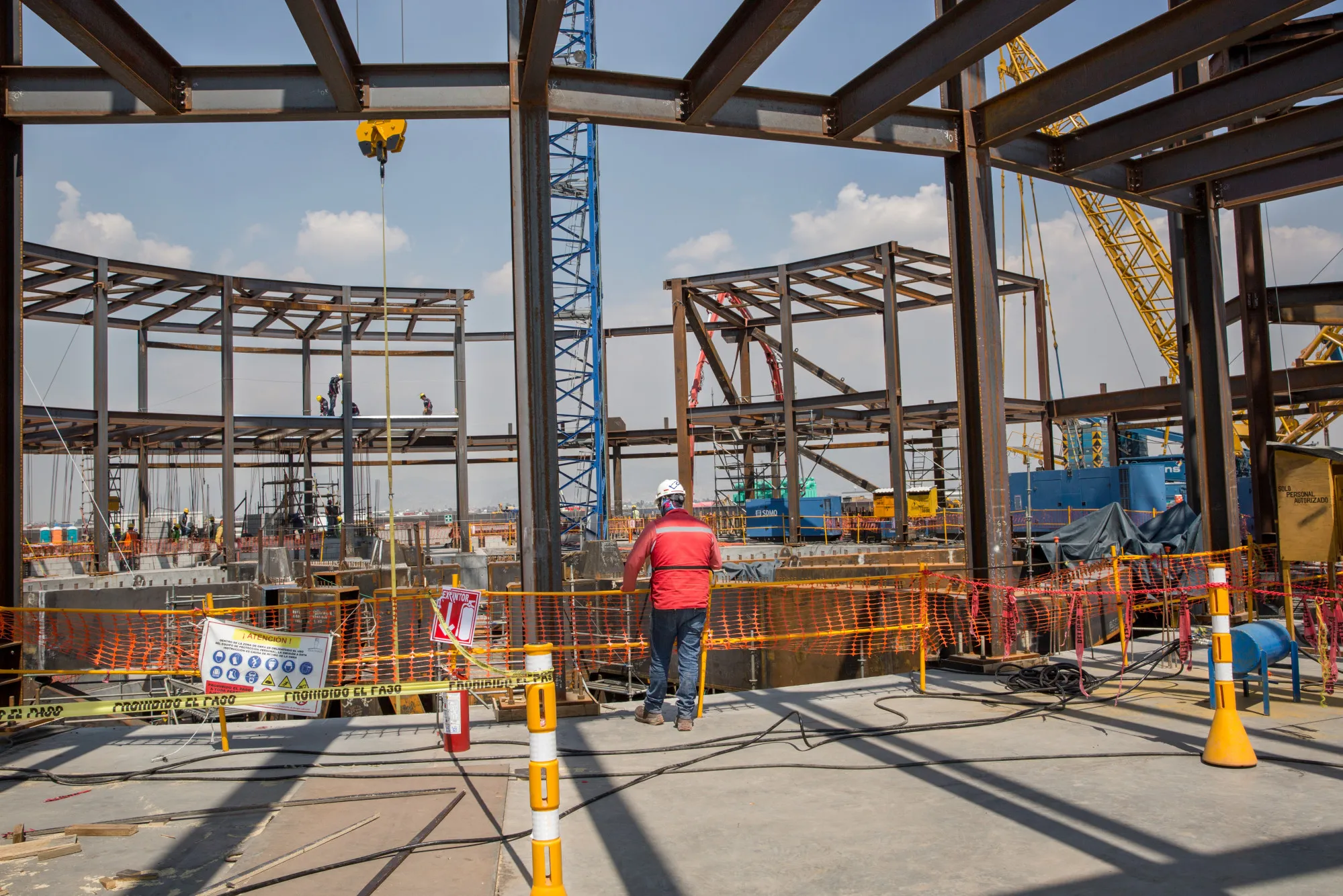 Construction at the New International Airport of Mexico City (NAICM) in Texcoco, in April 2018.