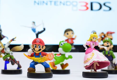Character figures from the Nintendo Co. Amiibo video game are displayed at the Nintendo Game Front showroom in Tokyo, Japan. Photographer: Akio Kon/Bloomberg