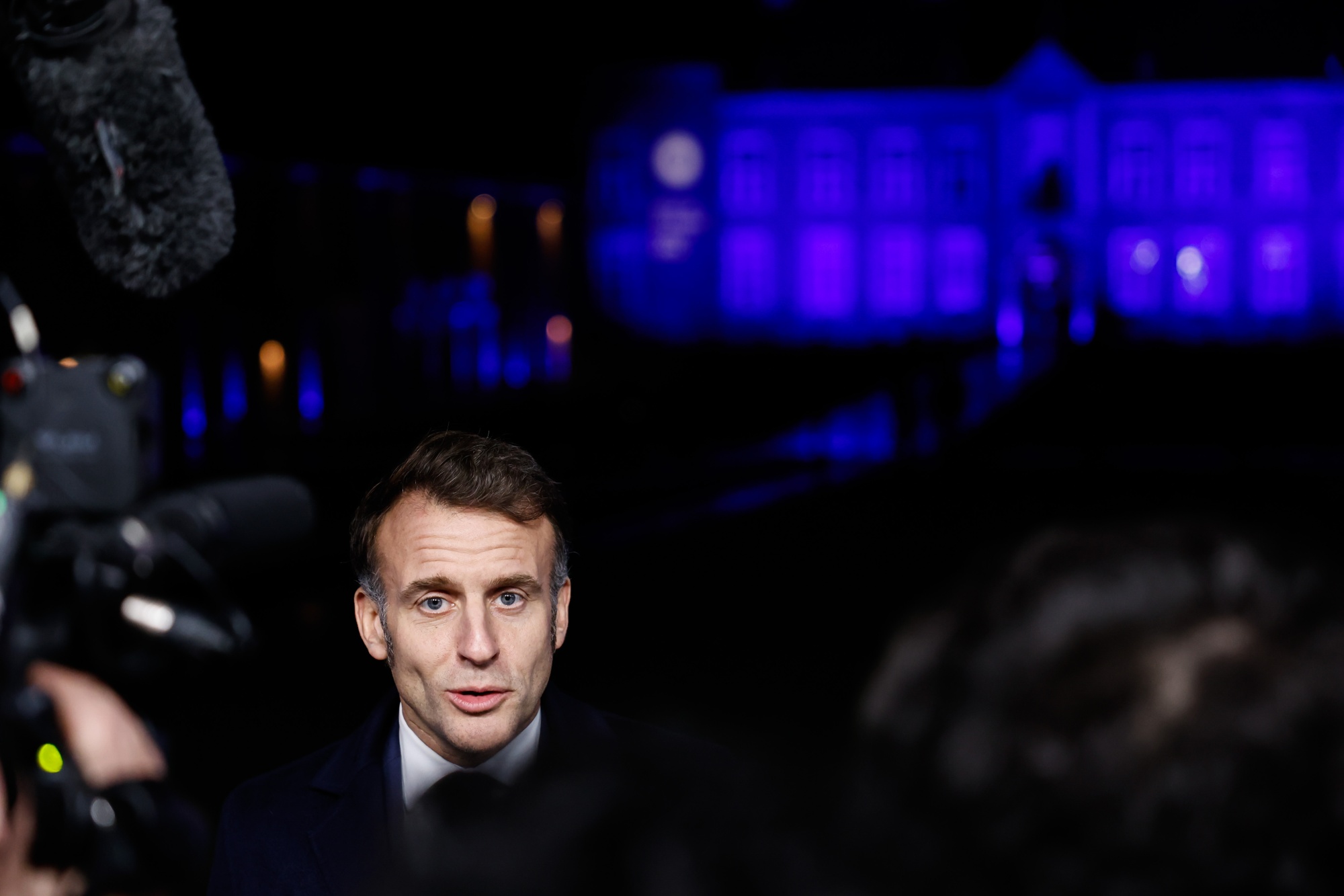 Emmanuel Macron, France's president, at an informal European Union (EU) leaders retreat at Alden Biesen Castle in Rijkhoven, Belgium, on Thursday, Feb. 12, 2026. EU leaders are to discuss ways to bolster the single market amid new geoeconomic challenges. Photographer: Simon Wohlfahrt/Bloomberg