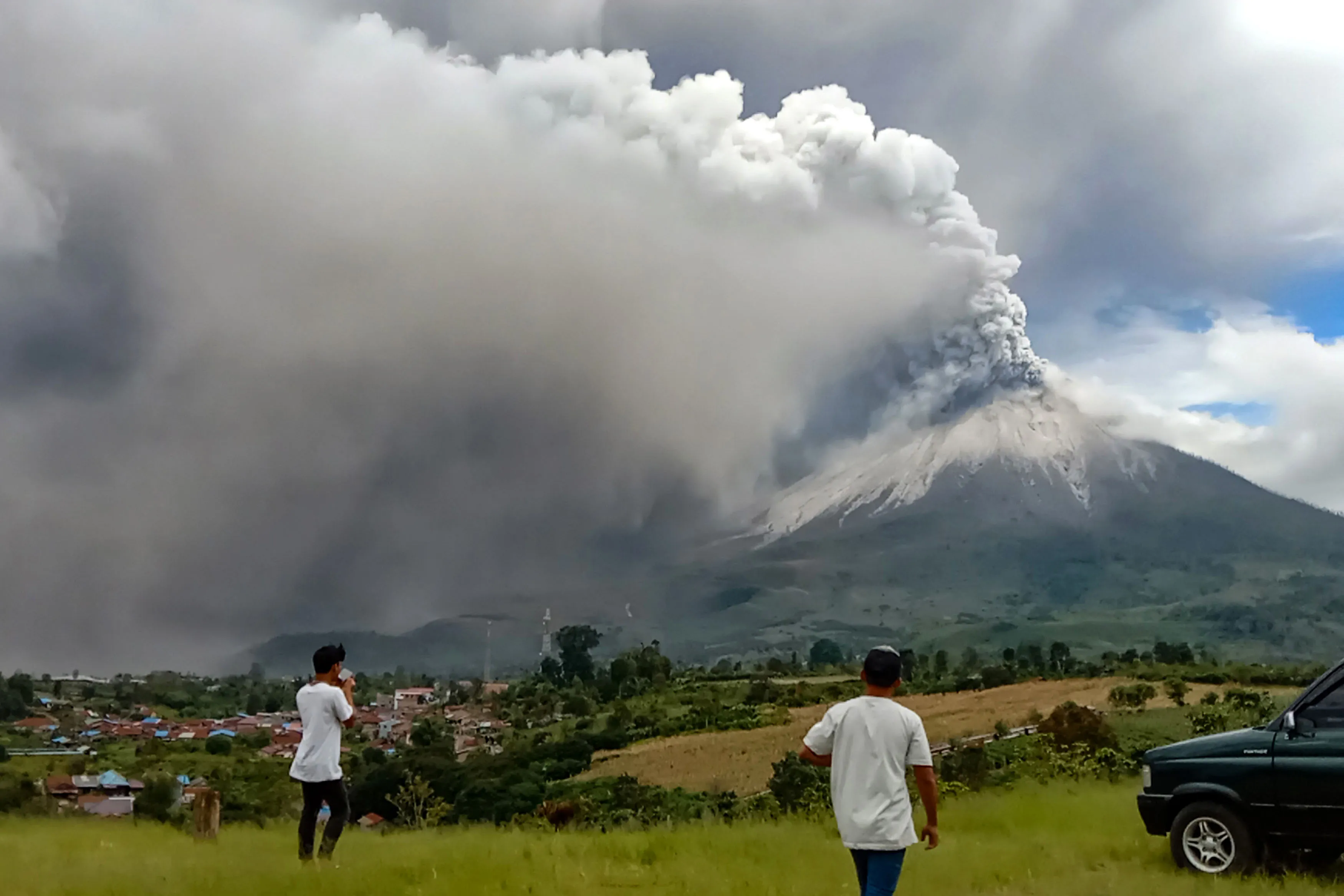 Mount Sinabung erupts in&nbsp;Karo, North Sumatra, on July 28.&nbsp;