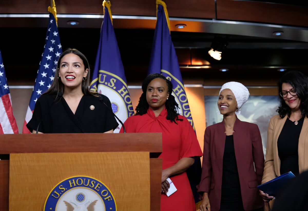 AOC Laughs Off Trump’s Suggestion She’s Jealous of Squad Sisters ...