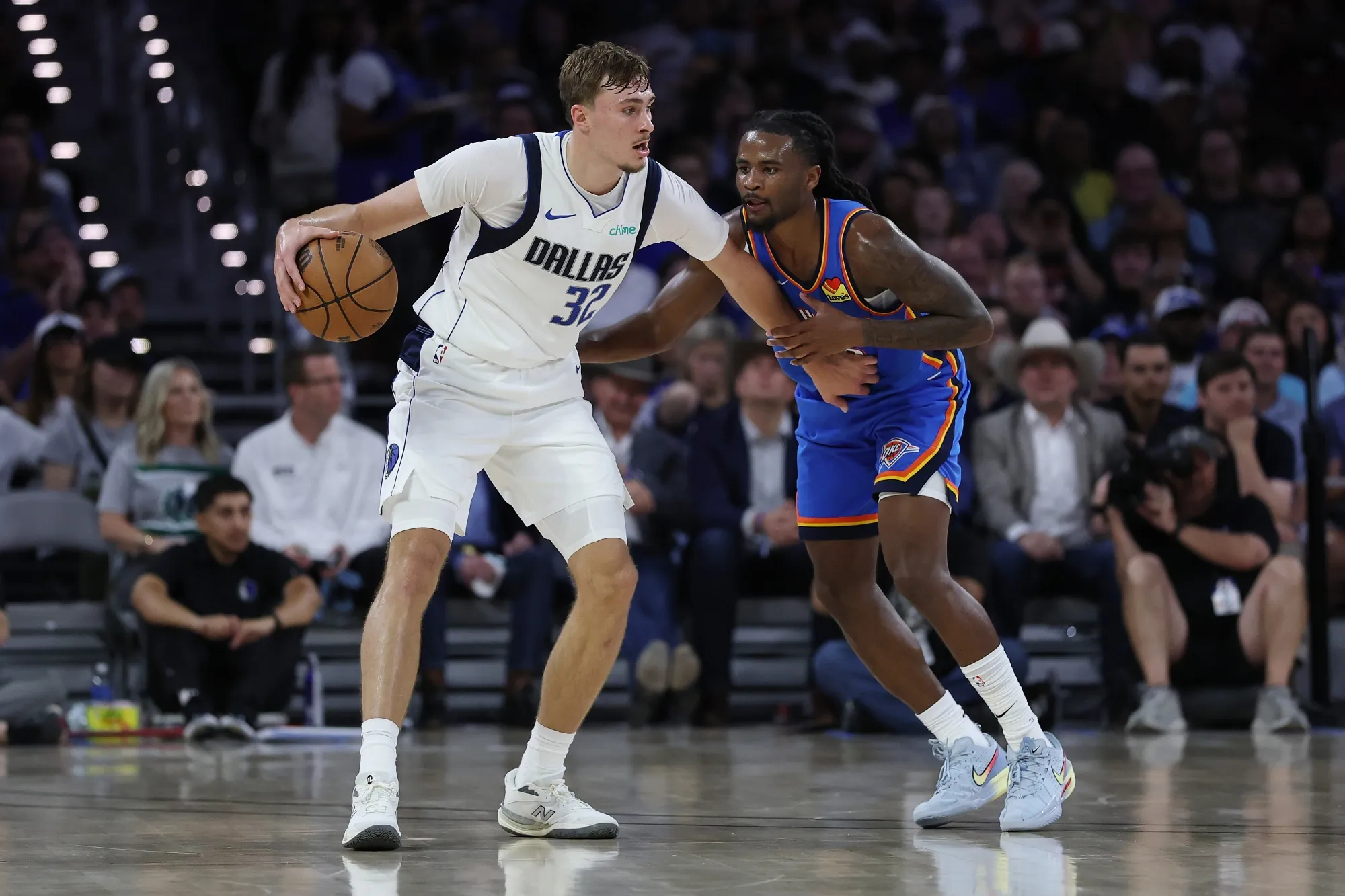 Cooper Flagg made his NBA preseason debut in a game in Fort Worth.