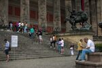 Visitors queue to enter the Berlin’s Altes Museum on the second Museum Sunday on Aug. 1.