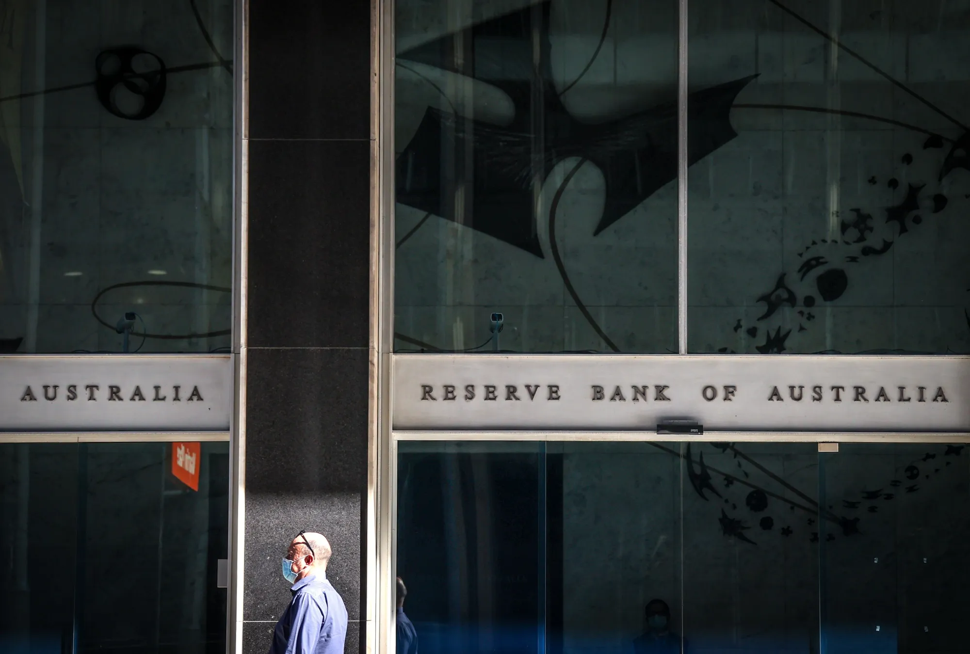 Outside the Reserve Bank of Australia (RBA) building in Sydney.