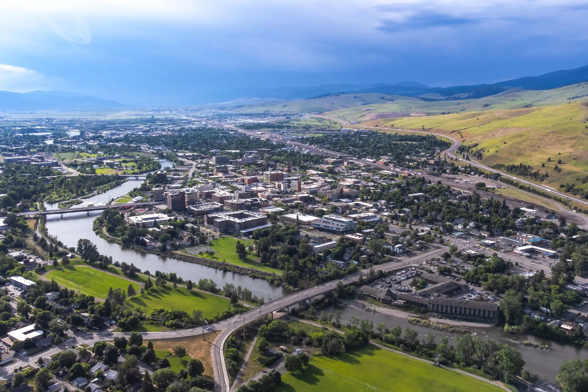 A view of Missoula from Mount Sentinel, Montana.