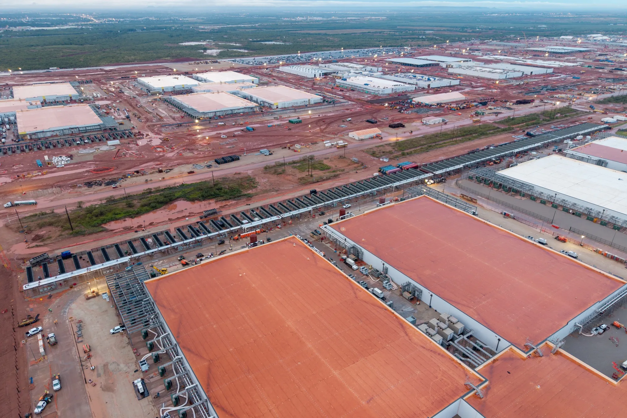 Construction work at an AI data center in Abilene, Texas, US.