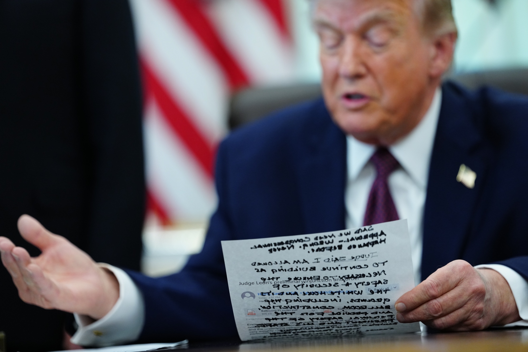 US President Donald Trump speaks in the Oval Office on March 31.
