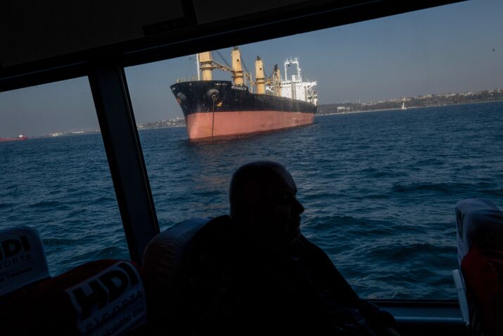 Grain Vessels in Bosporus Strait as Russia Agrees to Resume Ukraine Export Deal