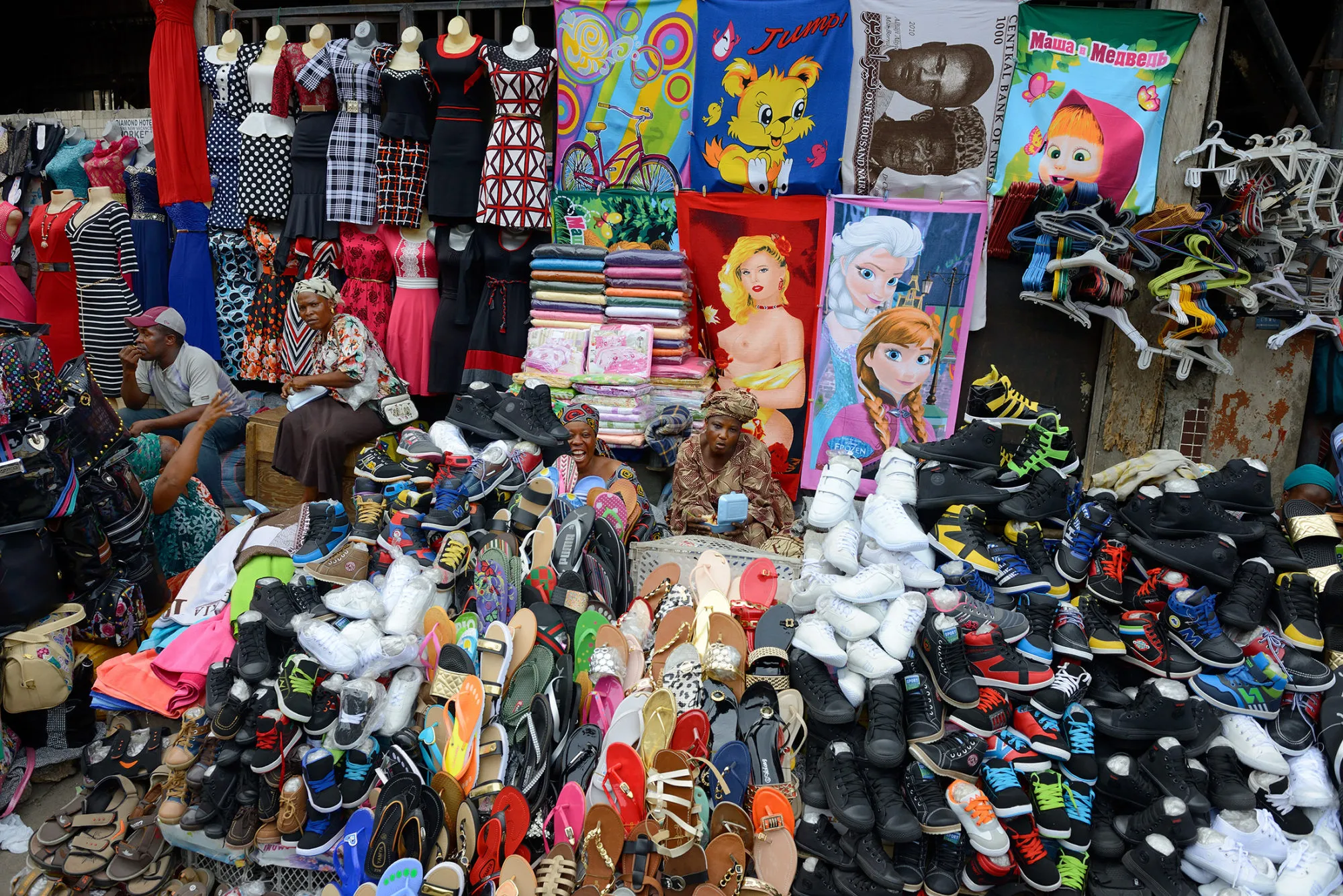 le marché de Jankara à Lagos Island - Lagos au Nigeria - Afrique de l'ouest -
