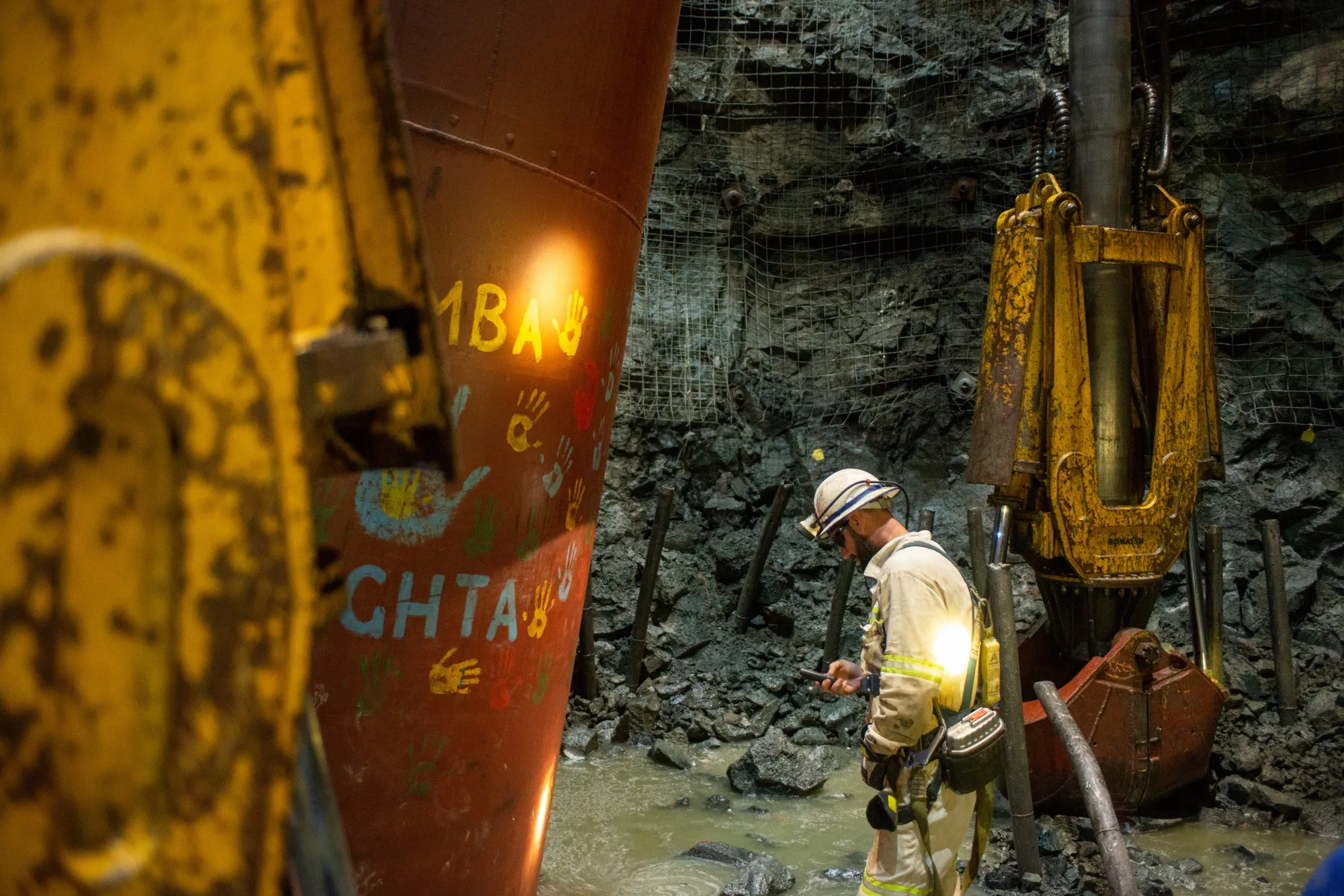 An underground shaft at a diamond mine in Letlhakane, Botswana.