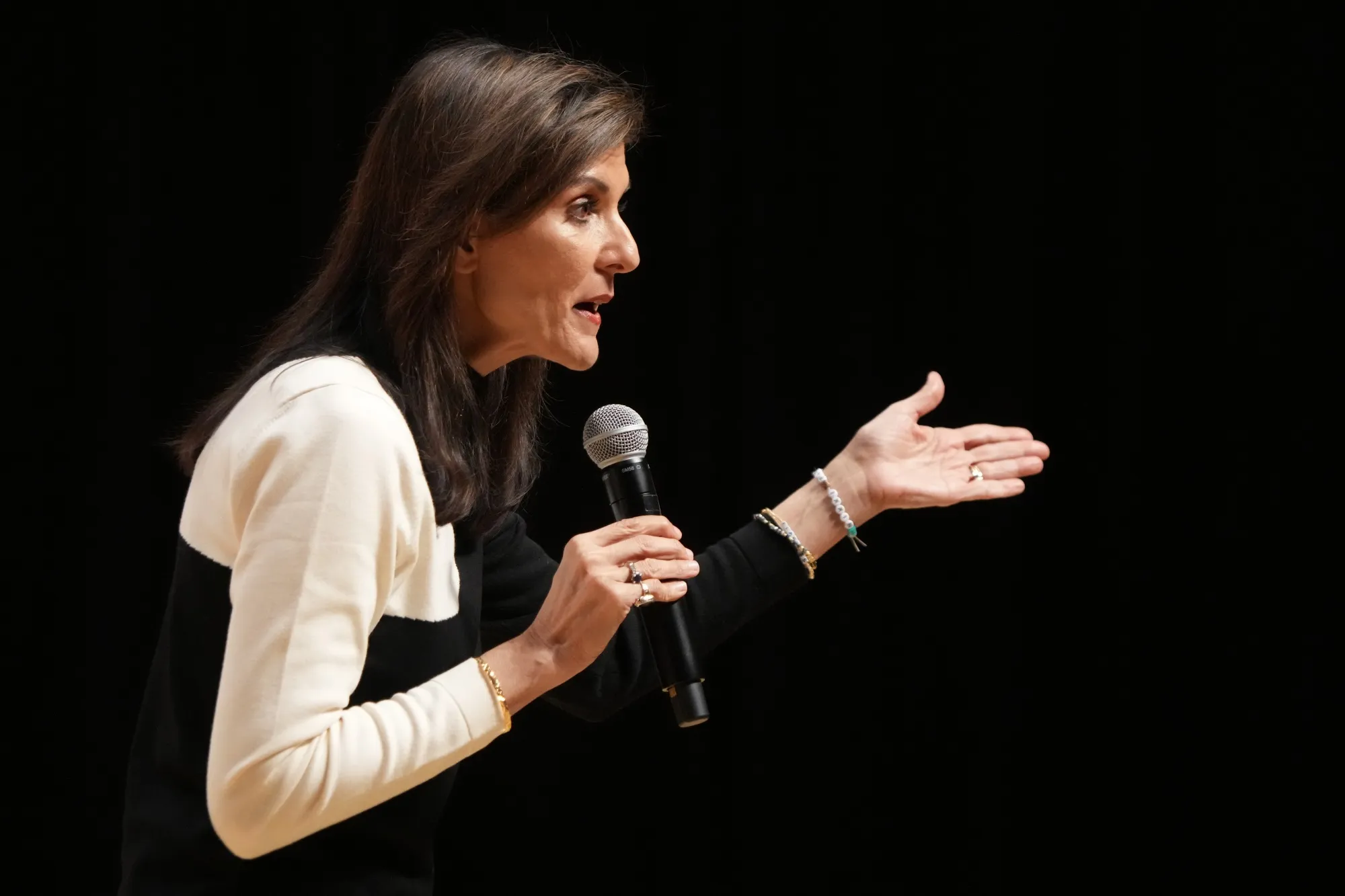 Nikki Haley talks at a campaign event in Orem, Utah&nbsp;on Feb. 28.