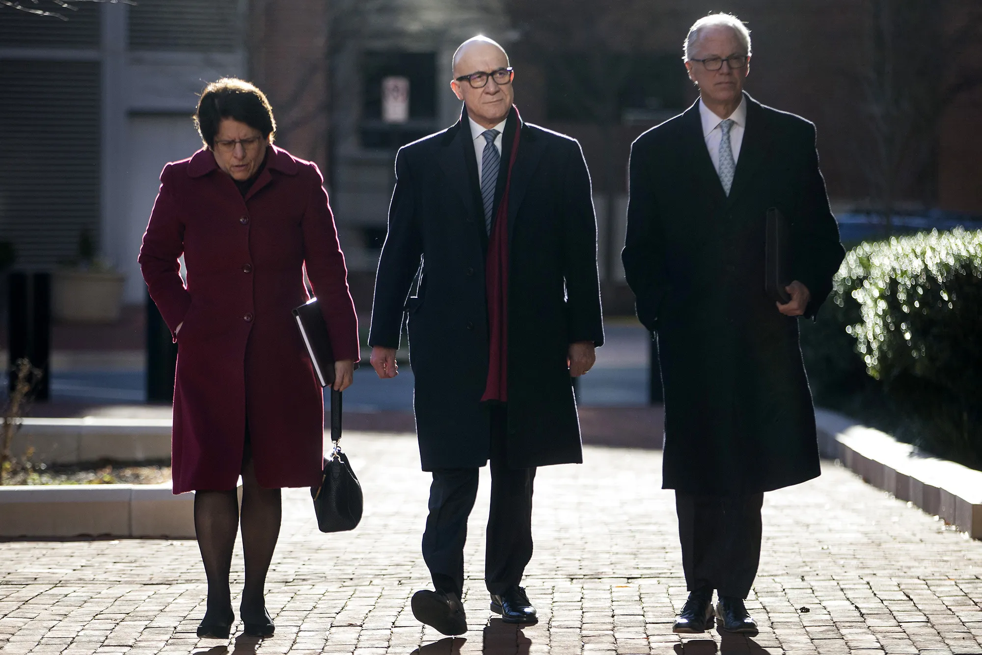 Bijan Rafiekian, also known as Bijan Kian, center, outside court in Alexandria, Virginia on Dec. 18. 2018.