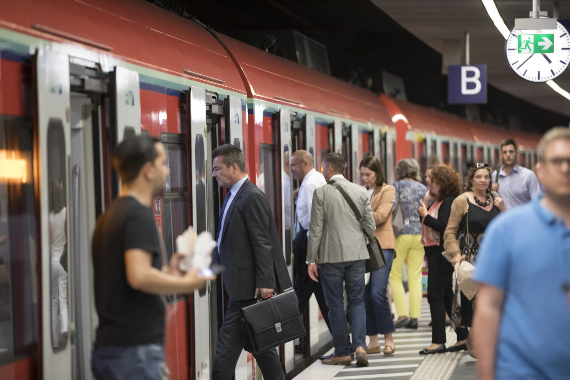 City Workers And Commuters As Frankfurt Winning Battle for Brexit Bankers