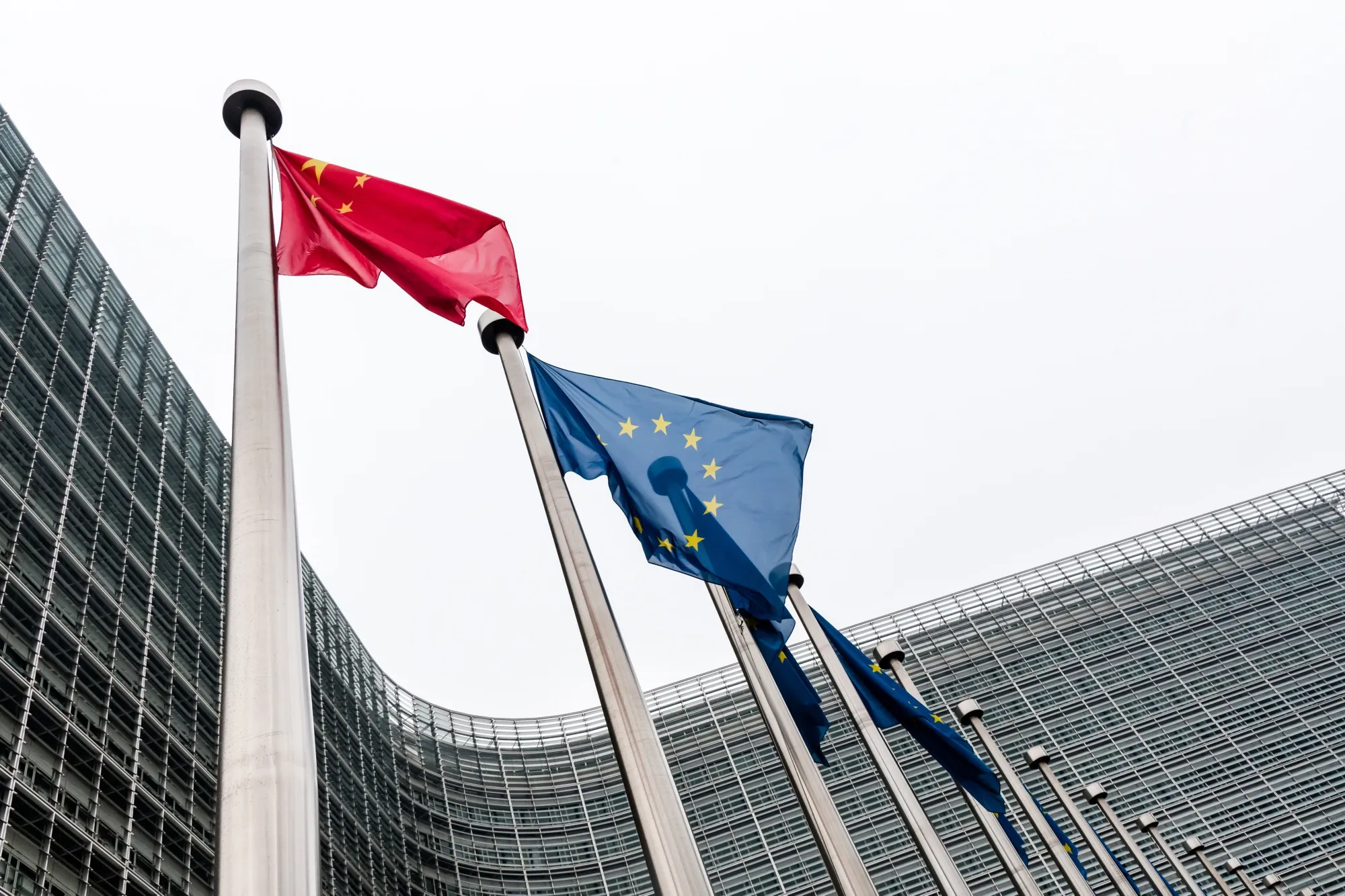 China’s flag flies outside&nbsp;EU offices in Brussels last year.