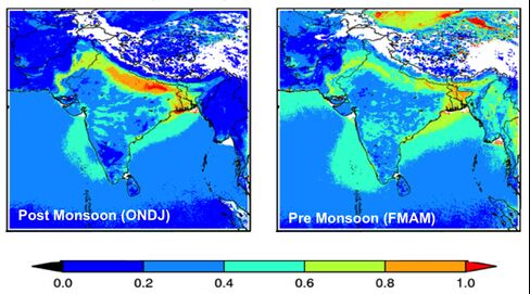 MODIS Aerosol Optical Depth. Source: Pawan Gupta/USRA/GESTAR/NASA