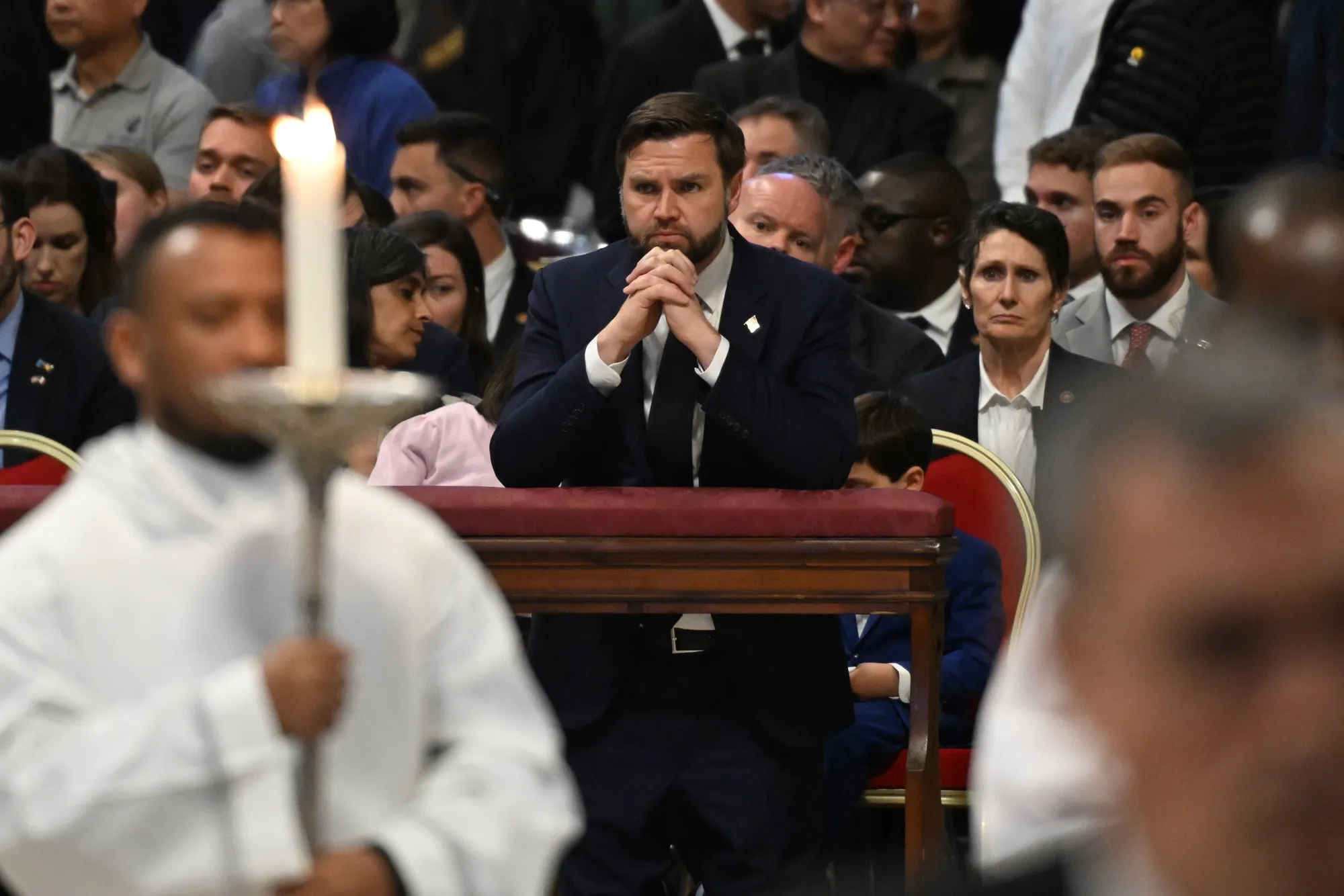 JD Vance at Good Friday mass in St. Peter's Basilica at the Vatican on April 18.