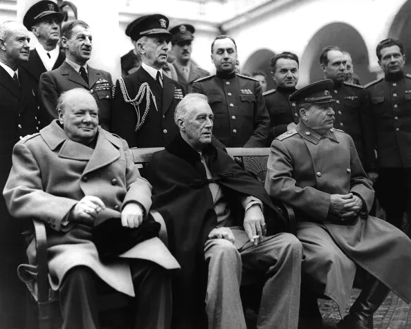 Prime Minister Winston Churchill, President Franklin D. Roosevelt&nbsp;and Marshal Joseph Stalin in Yalta in 1945.