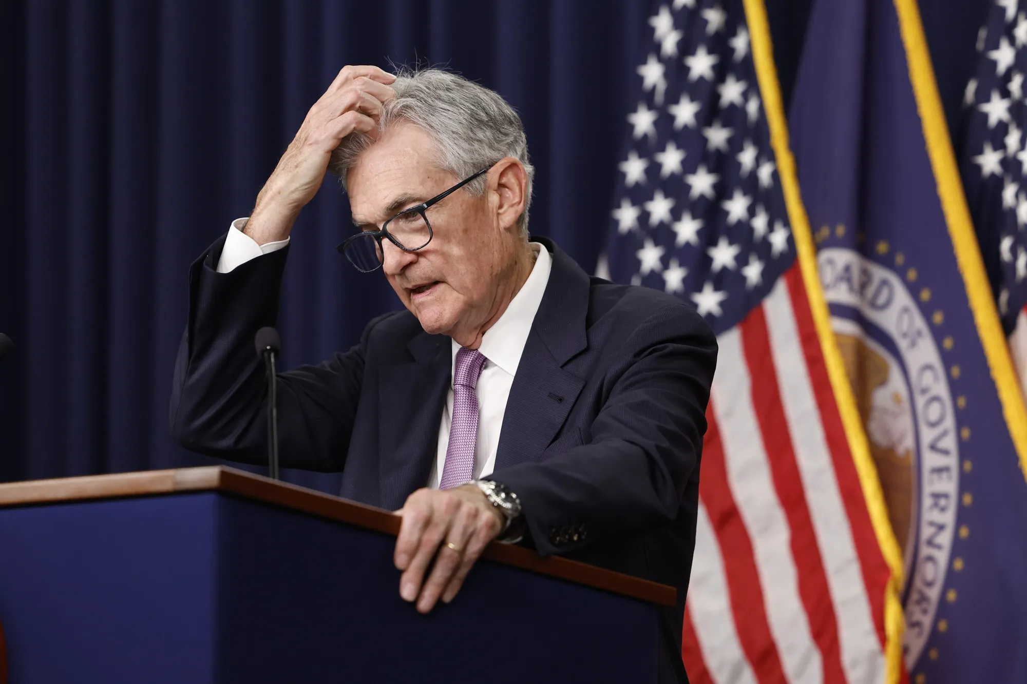 Federal Reserve Chairman Jerome Powell speaks during a news conference following the September meeting of the Federal Open Market Committee in Washington, DC.