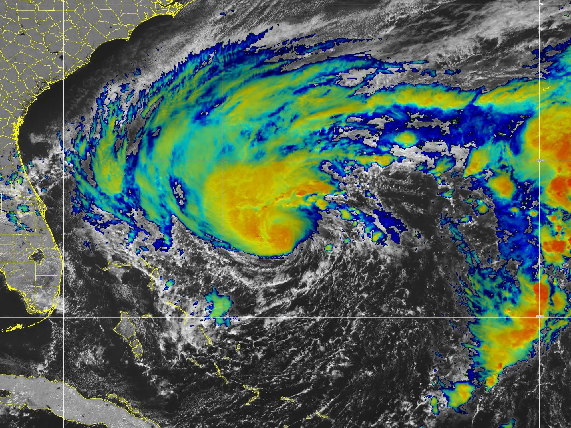 Tropical Storm Nicole on Nov. 8.