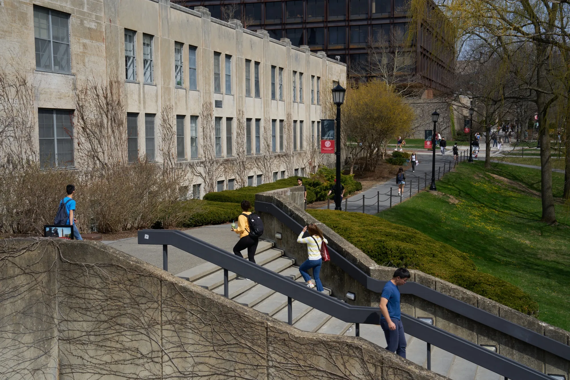 Students at the Cornell University campus in Ithaca, New York, on April 11, 2023.