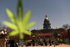 Cannabis activists rally in front of the Colorado state capitol in 2022.