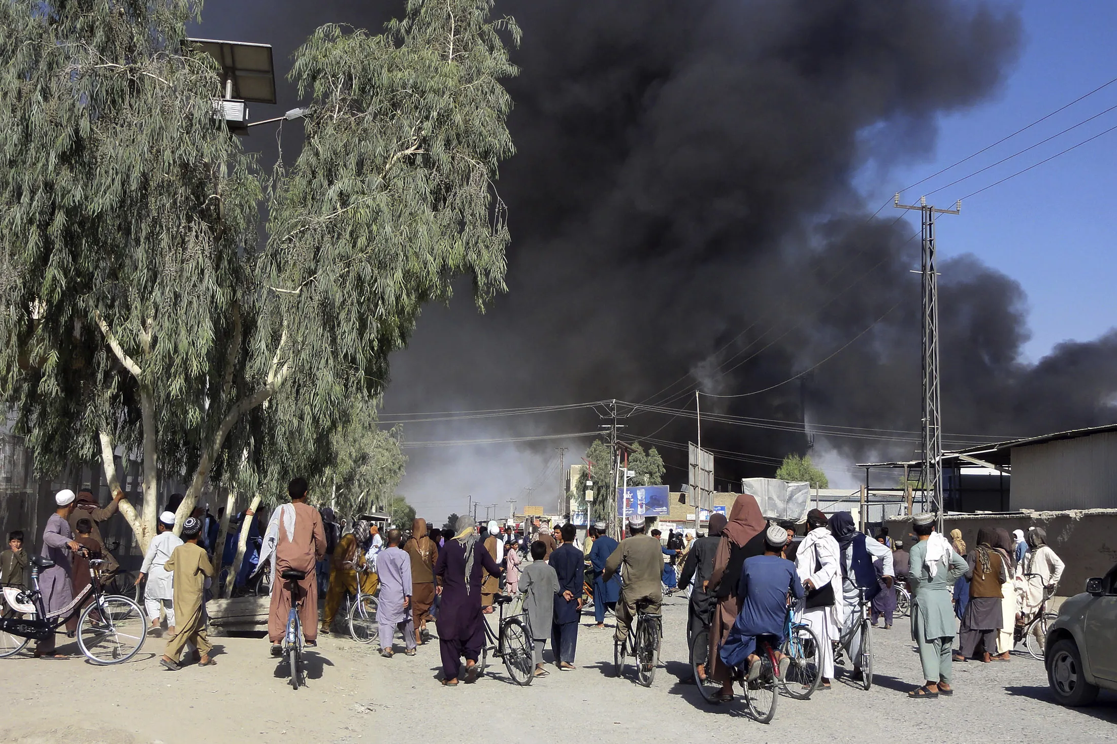 Smoke rises after fighting between&nbsp;Taliban and Afghan security personnel&nbsp;in Kandahar, southwest of Kabul,&nbsp;on Aug. 12.&nbsp;