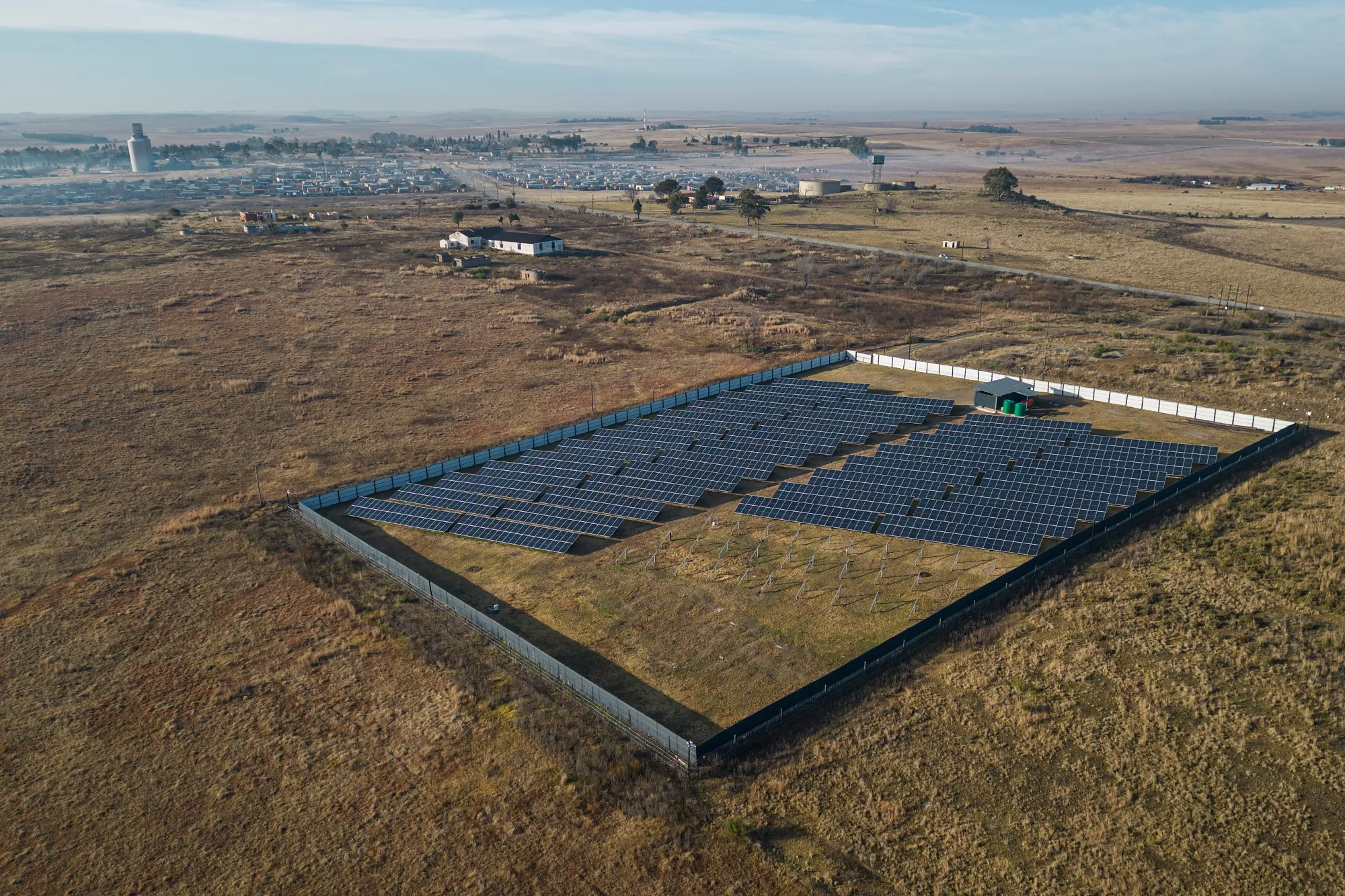 A solar plant in Tweeling, South Africa.