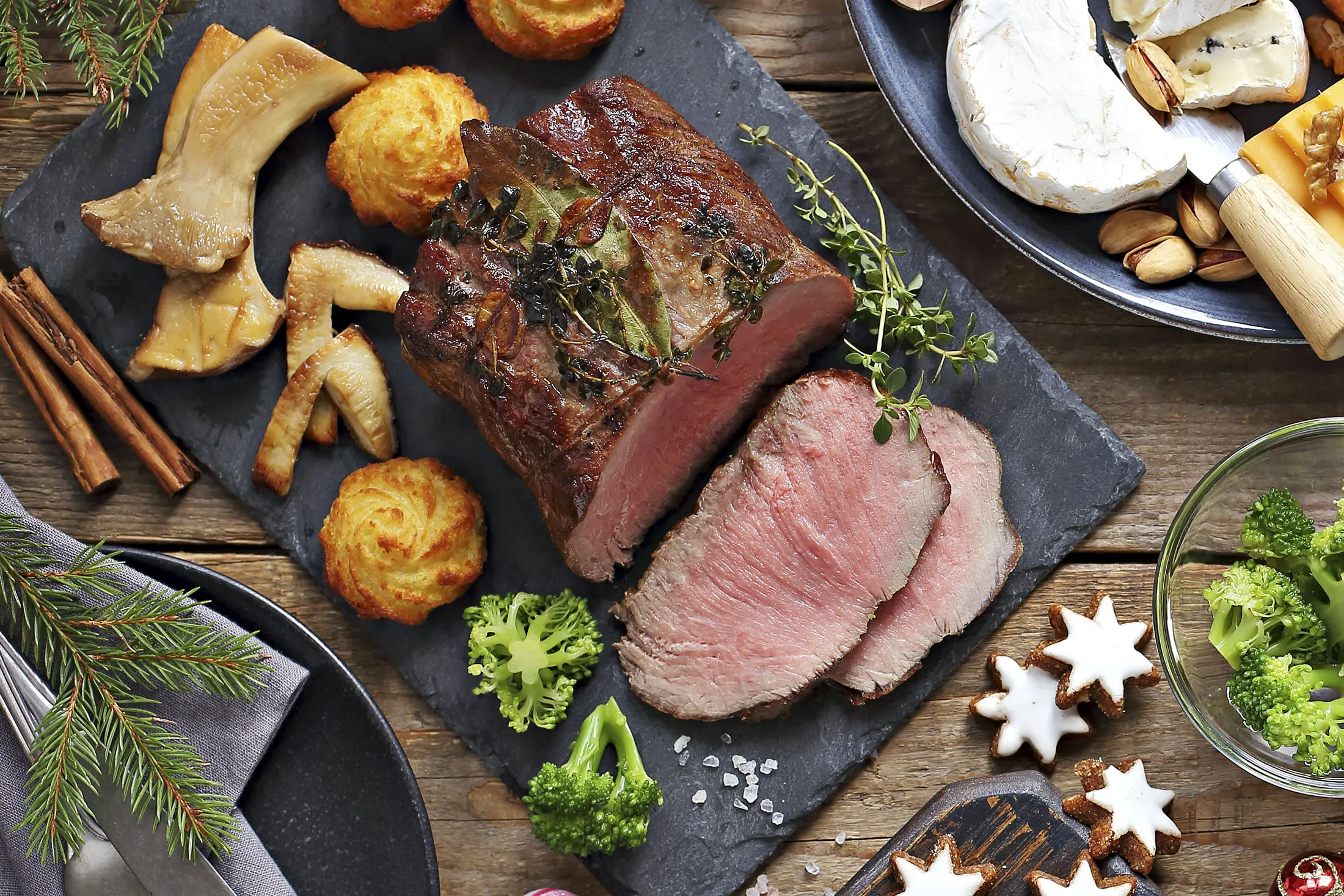 Christmas dinner table.