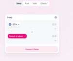 The trading view on the decentralized Ethereum-based cryptocurrency exchange Uniswap.