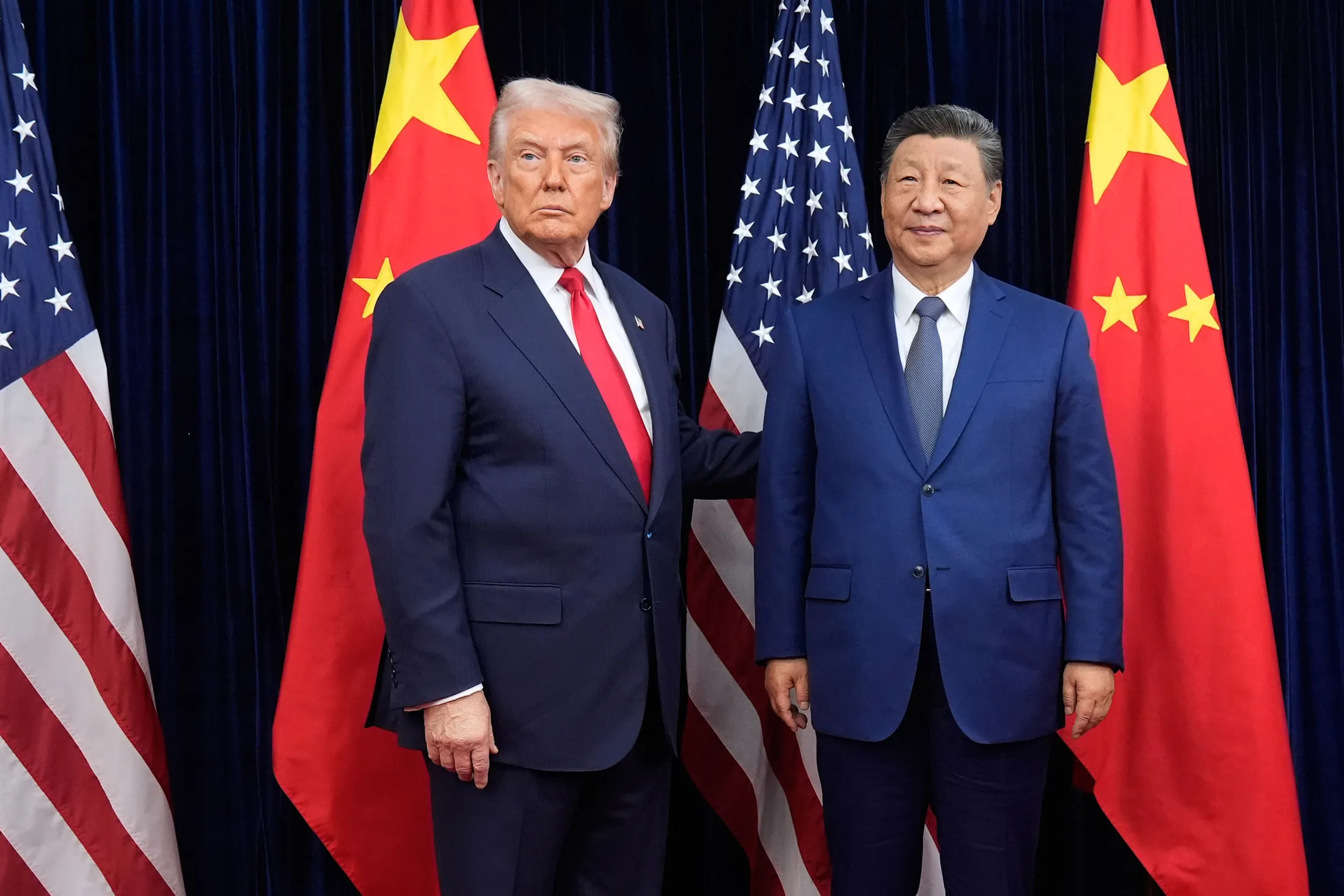President Donald Trump and Xi Jinping ahead of a summit in Busan, South Korea, in 2025.