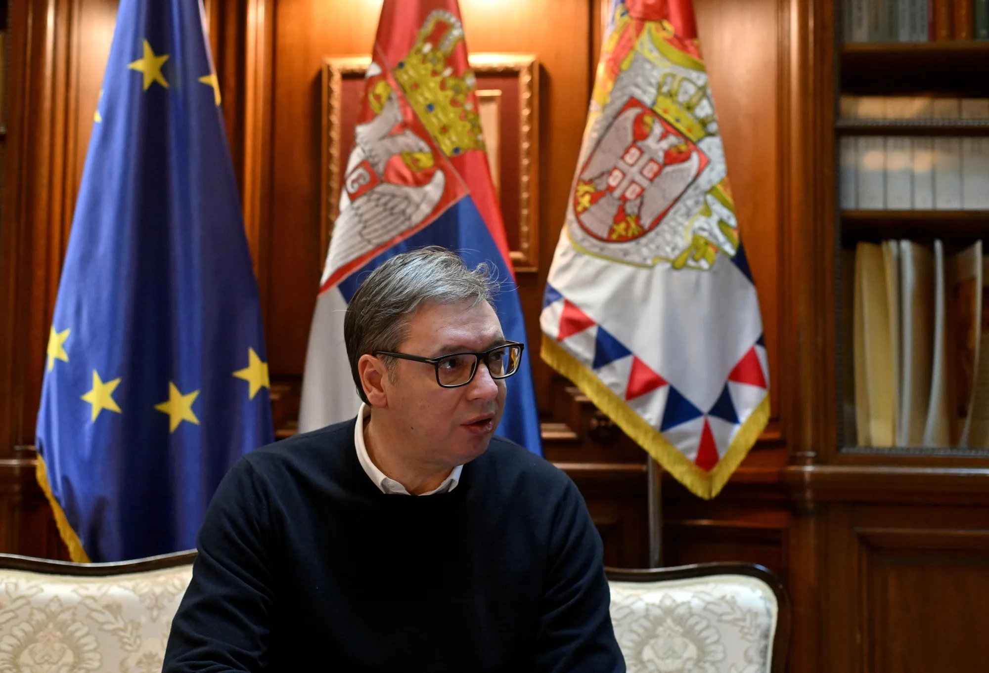 Aleksandar Vucic in Belgrade on Jan. 10.