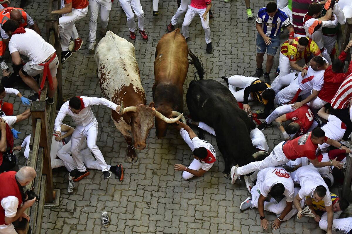 Pamplona Bull Run: Three Runners Gored During San Fermín Festival -  Bloomberg