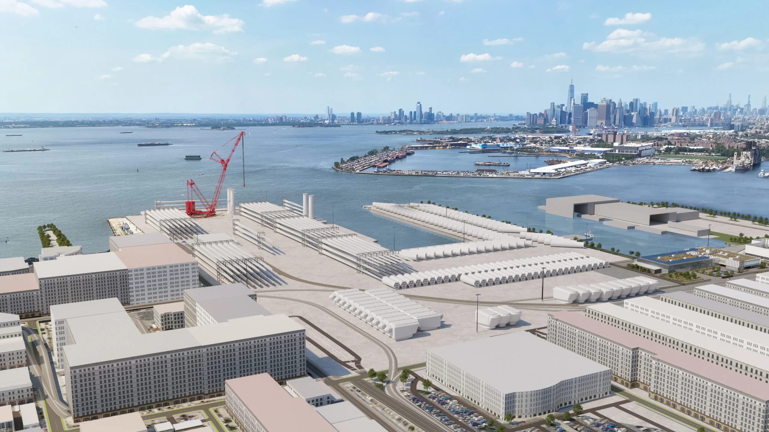 A rendering of&nbsp;Empire Wind’s South Brooklyn marine terminal operations hub in Brooklyn, New York.
