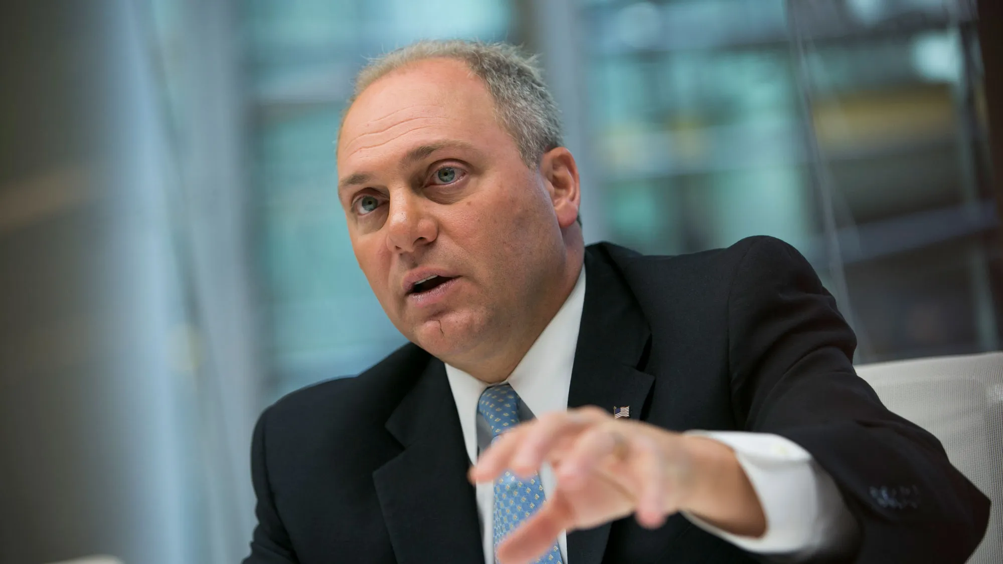 House Majority Whip Steve Scalise, a Republican from Louisiana, speaks during an interview in New York, U.S., on Wednesday, Oct. 8, 2014.
