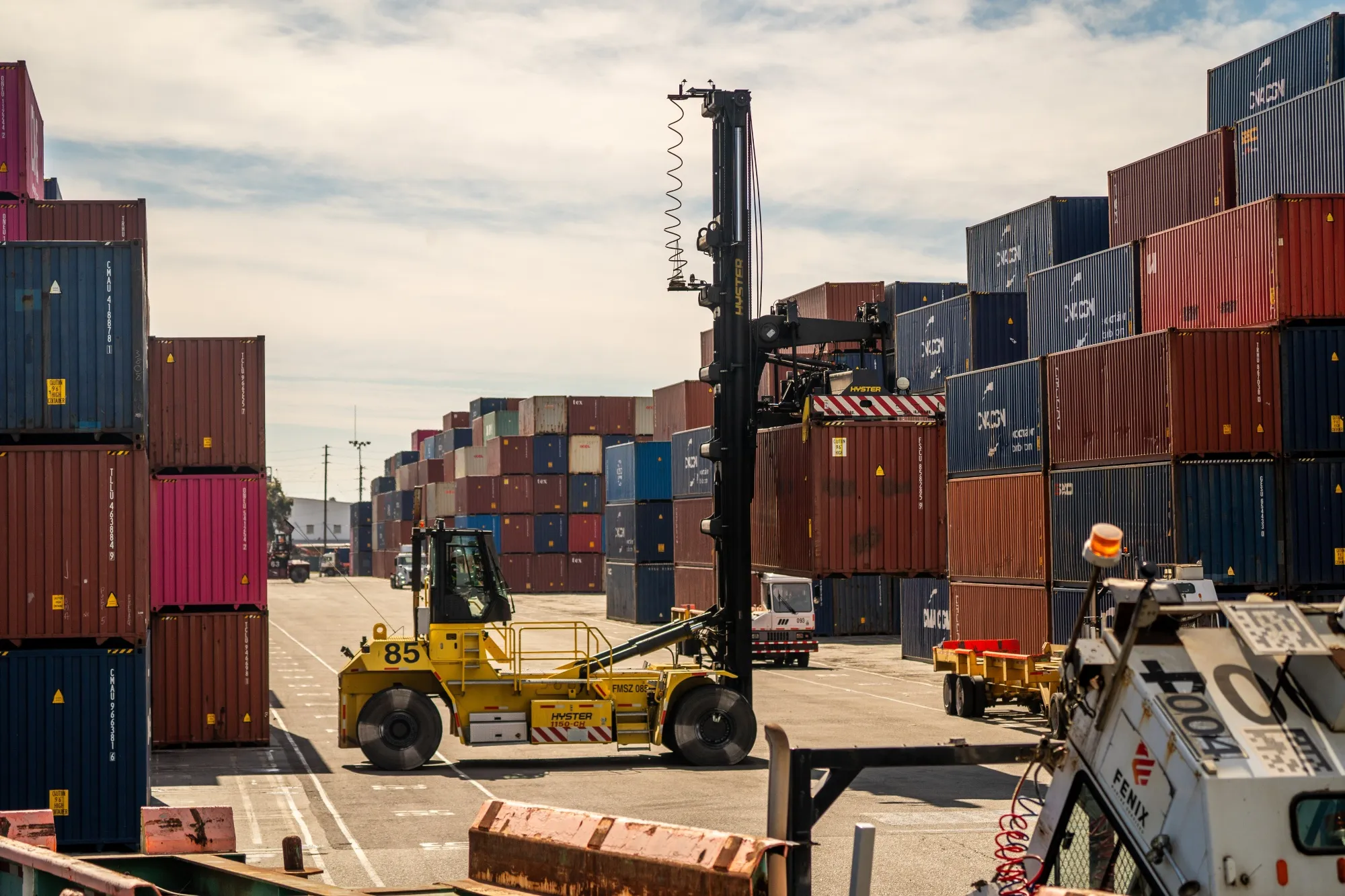 Shipping containers at the Port of Los Angeles on Feb. 20.