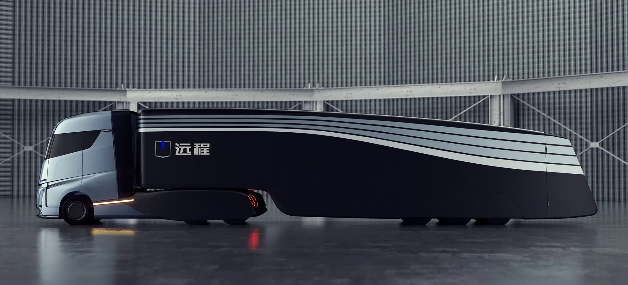 A prototype of Homtruck, a model Geely Holding Group’s commercial vehicle brand Farizon Auto plans to produce and deliver in early 2024.