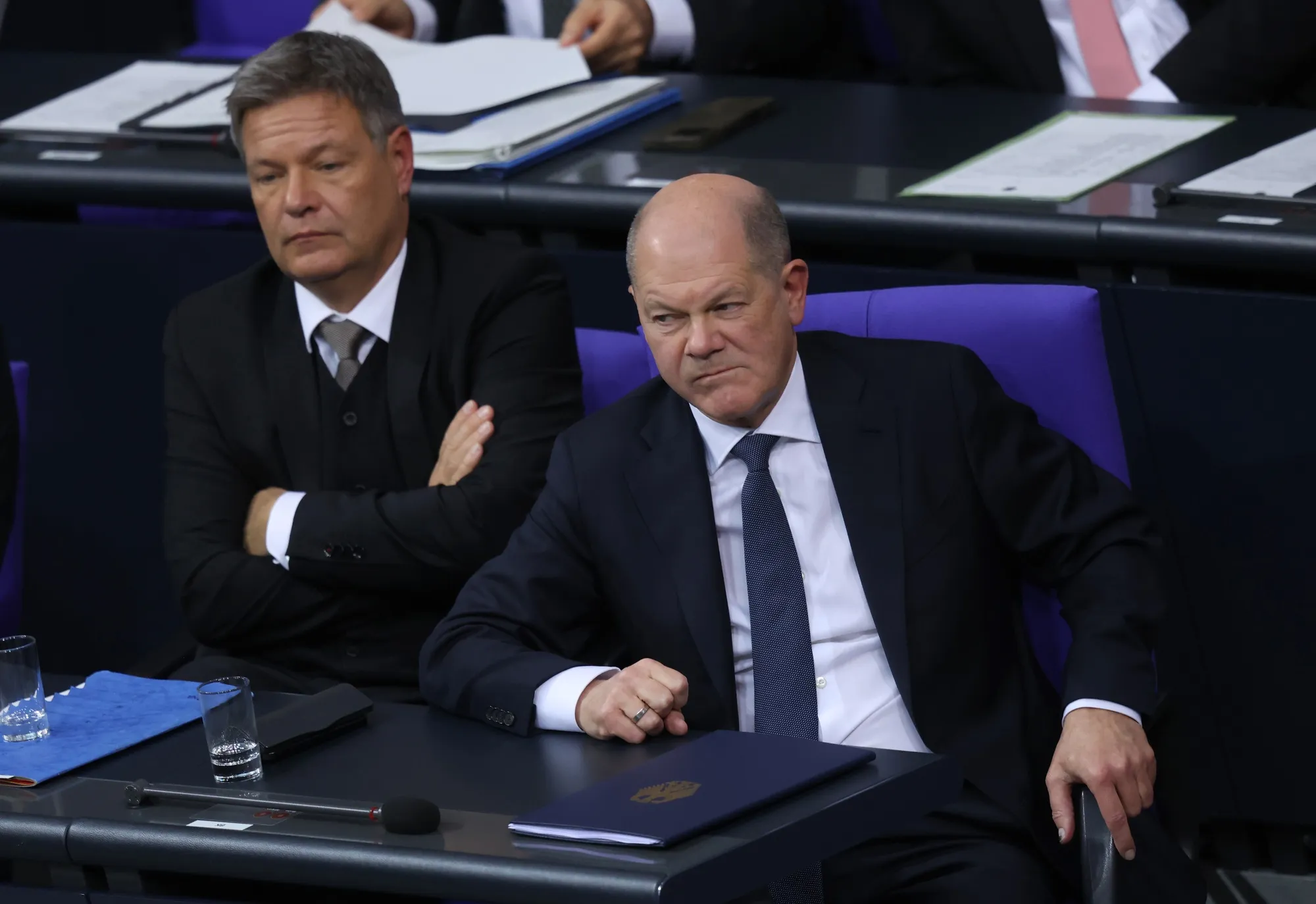 Olaf Scholz, right, and Robert Habeck