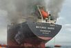 The damaged Mayuree Naree bulk carrier&nbsp;near the Strait of Hormuz on March 11.