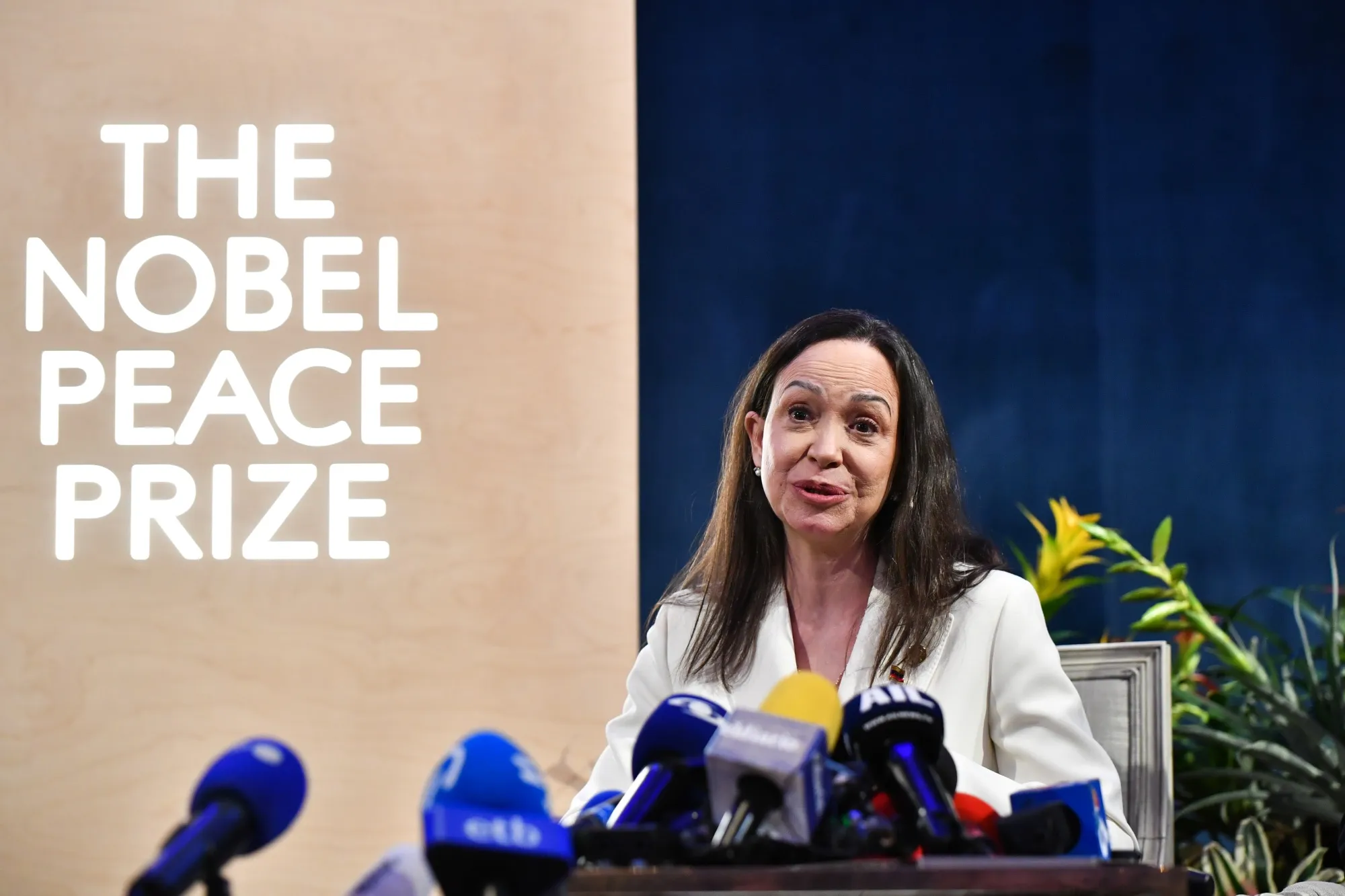 Maria Corina Machado during a news conference in Oslo, on Dec. 11.