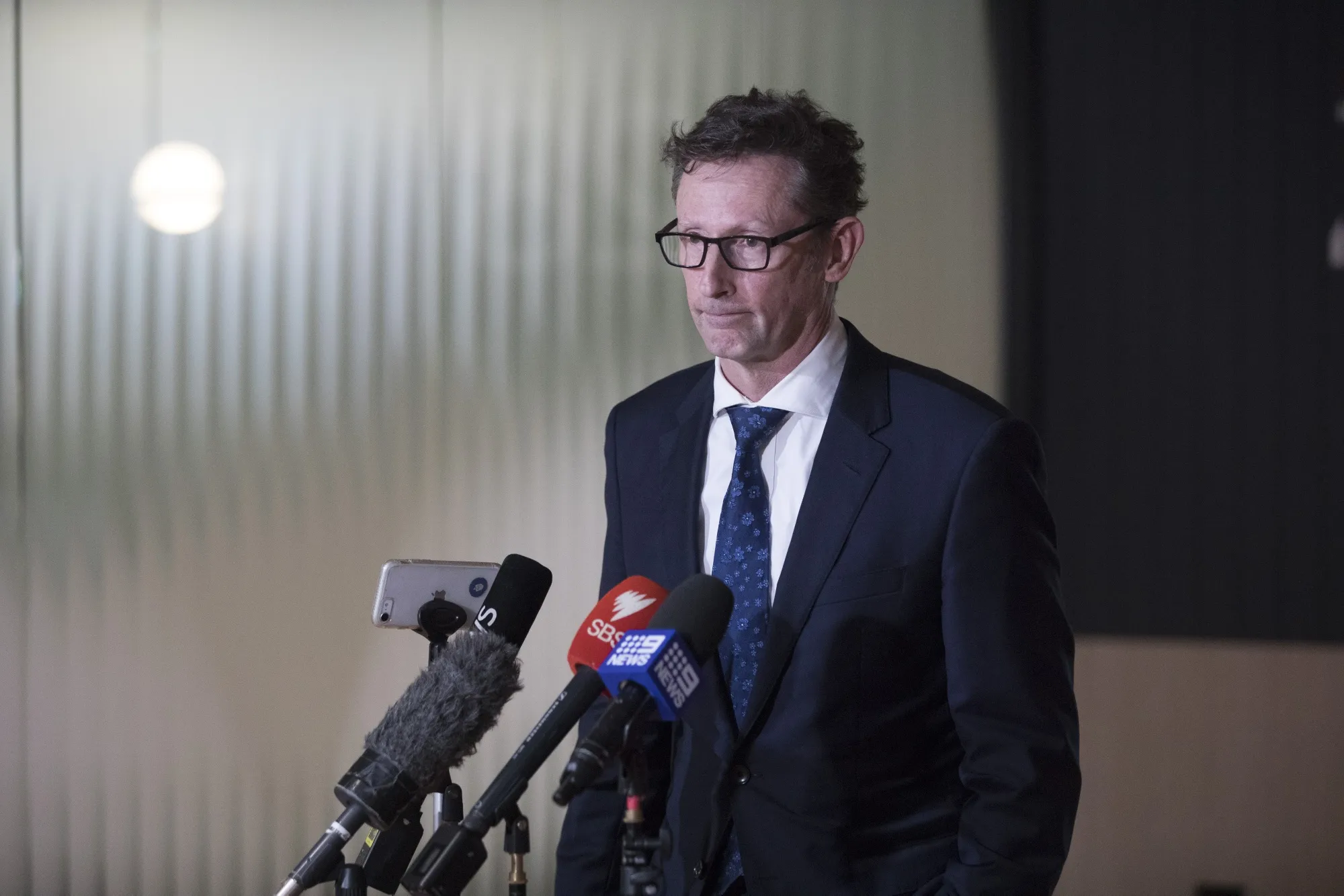 Stephen Jones, Australia's assistant treasurer and minister for financial services, speaks during a news conference last year.&nbsp;