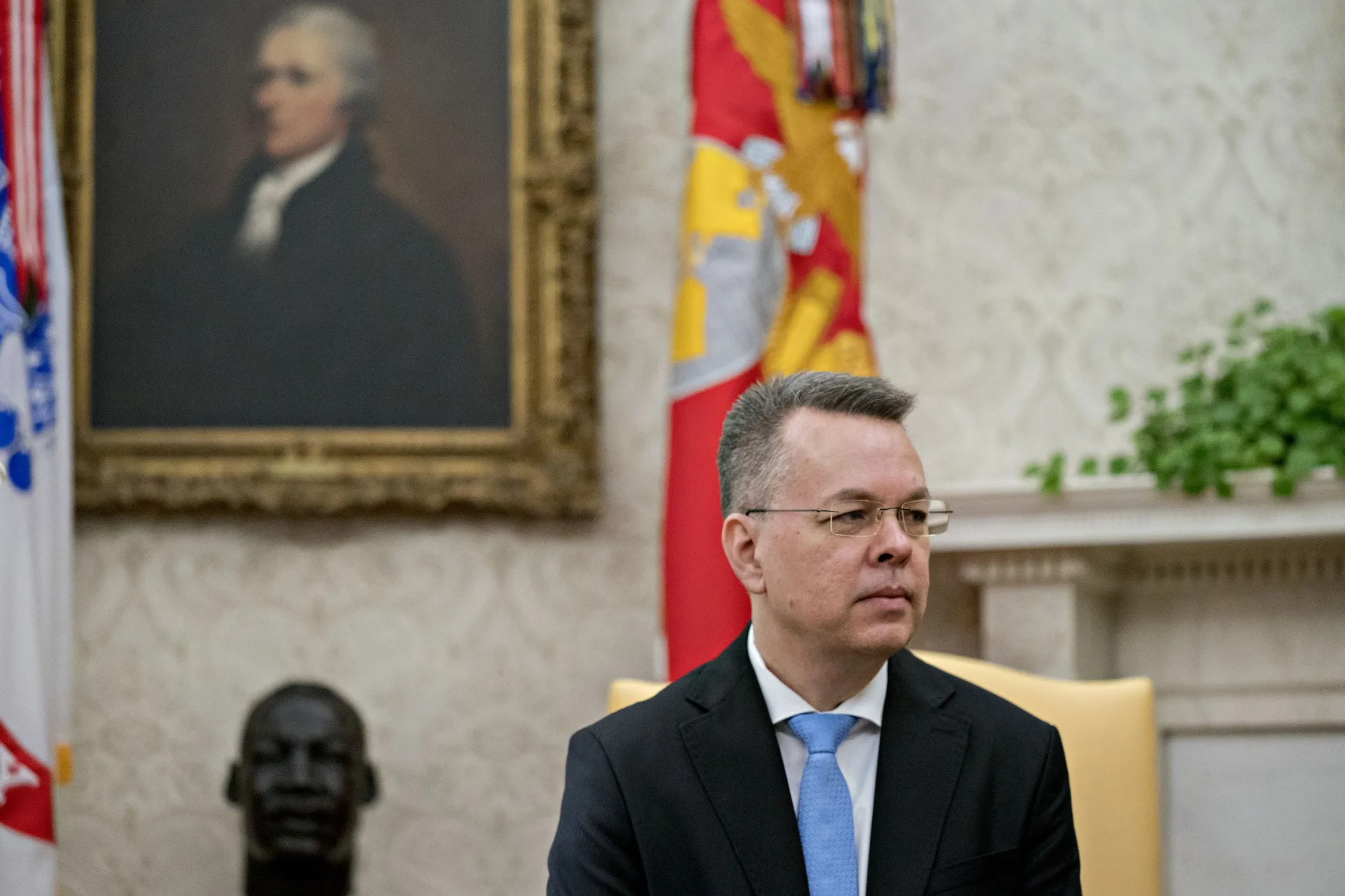 Andrew Brunson in the White House on Oct. 13, 2018.&nbsp;