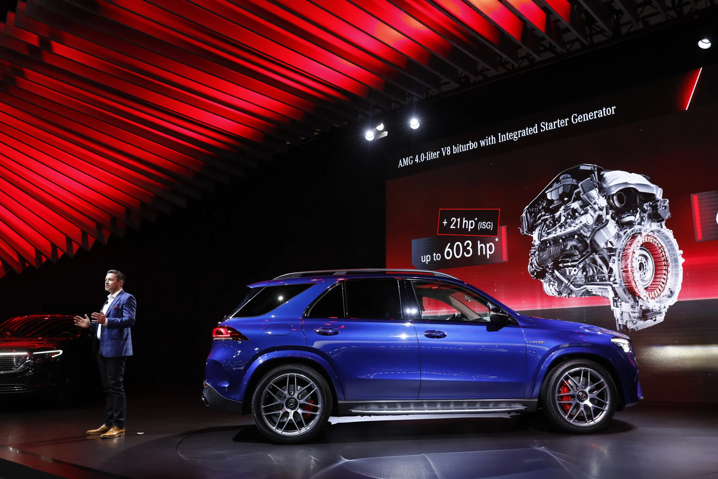 Adam Chamberlain&nbsp;unveils the Mercedes-Benz AG AMG GLE 63 S sport utility vehicle (SUV) ahead of the Los Angeles Auto Show in Los Angeles, California, U.S., last fall. The Alabama plant is the only maker of the luxury GLE and GLS sport utility vehicles for the world market.