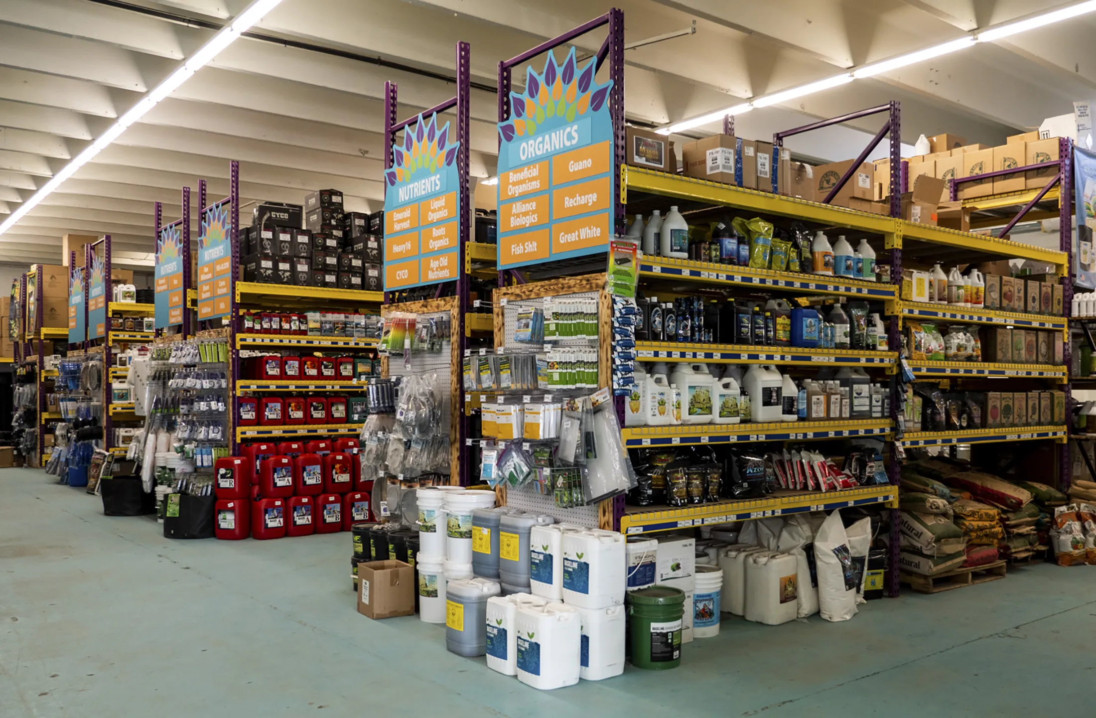 Inside a GrowGeneration hydroponic garden center.
