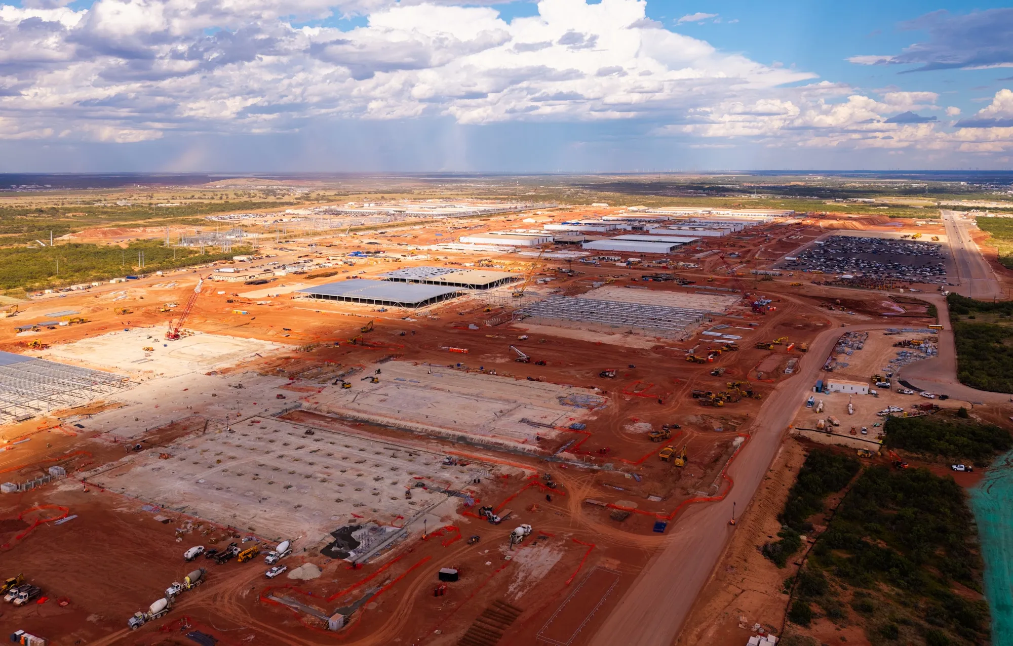 The Stargate AI data center under construction in Abilene, Texas.