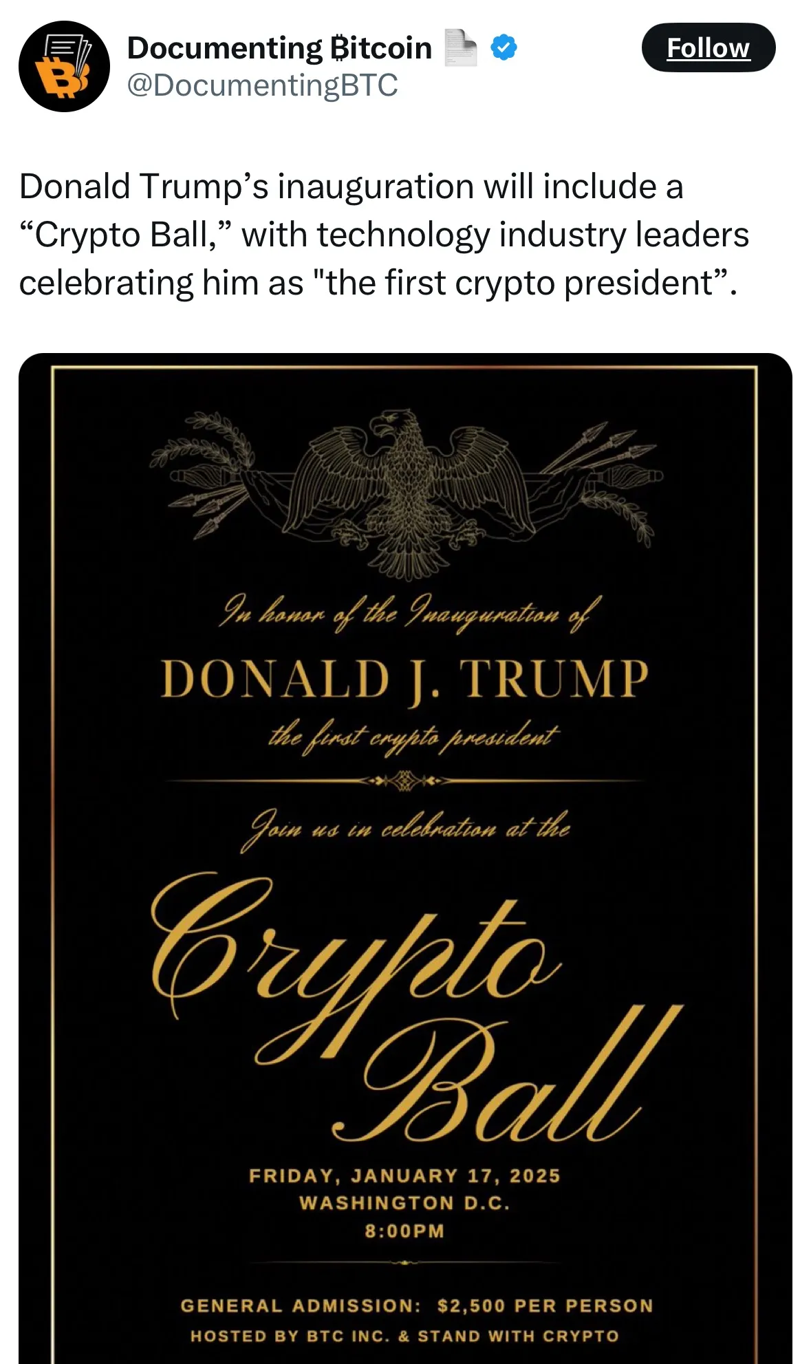 The Crypto Industry Is Throwing a Party in DC for Trump - Bloomberg