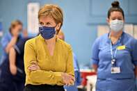 Scotland's First Minister Nicola Sturgeon Visits Drop-In Covid Vaccination Centre
