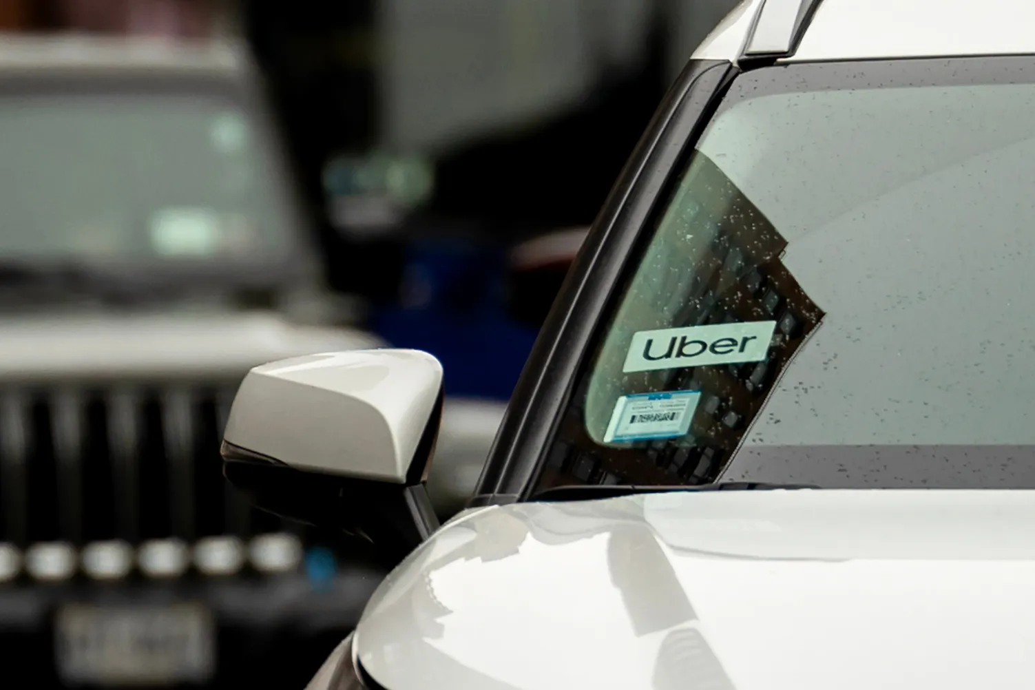 Uber signage on a vehicle in New York.