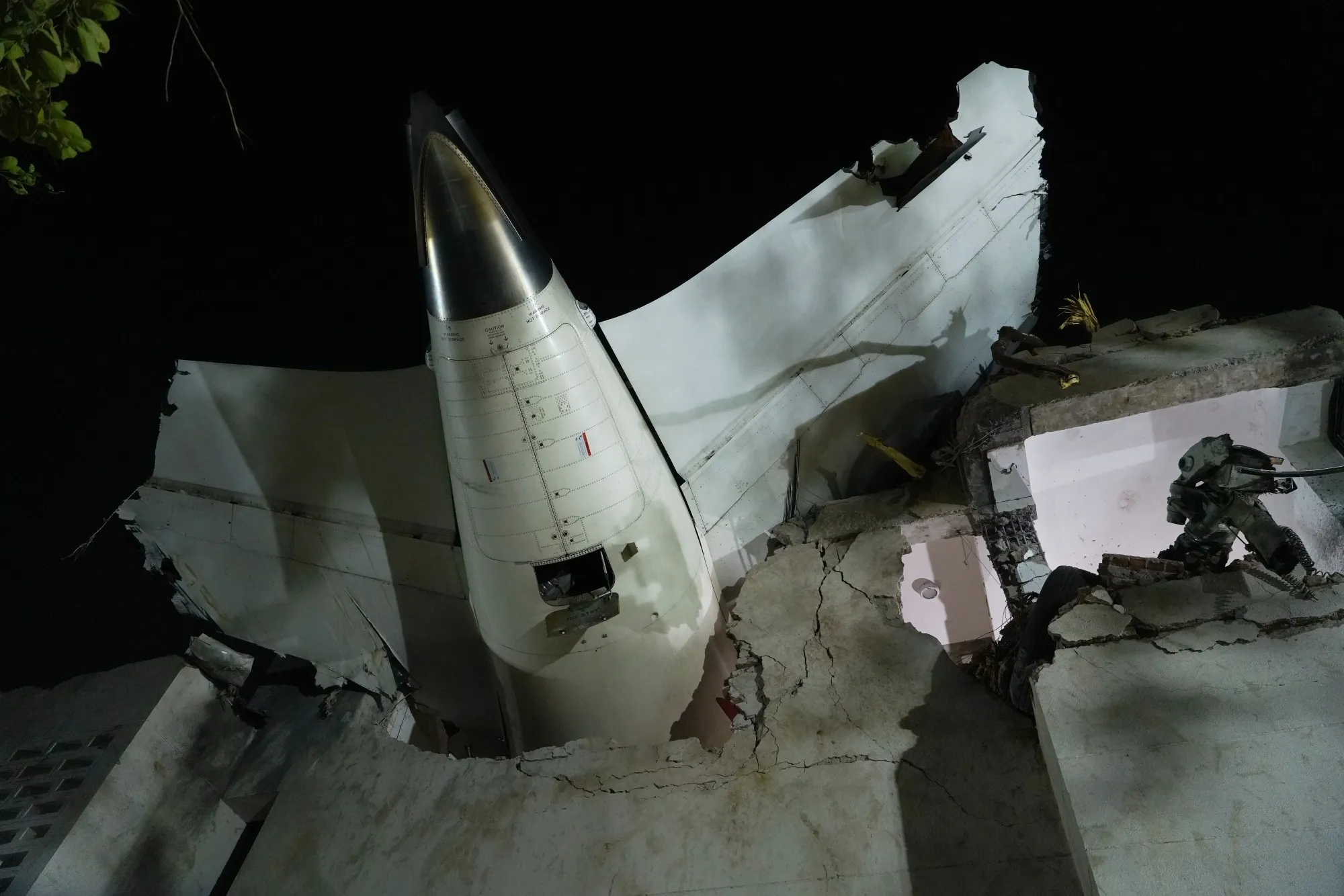 The crash site of Air India Ltd. Flight 171 in Ahmedabad, India, on June 12.